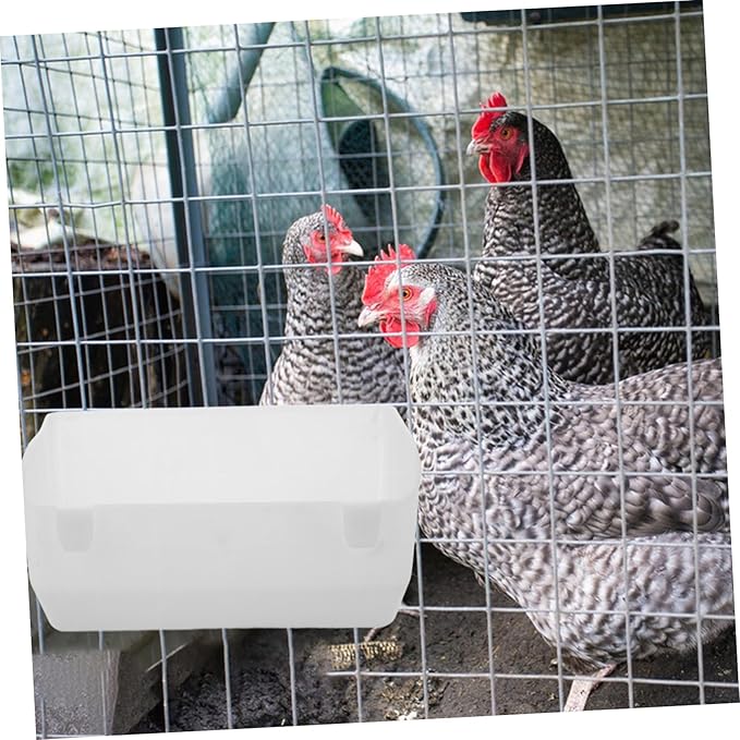 VICASKY 2pcs Hanging Chicken Feeder Plastic Poultry Food Basin for Farm Use for Chickens Pigeons More Capacity