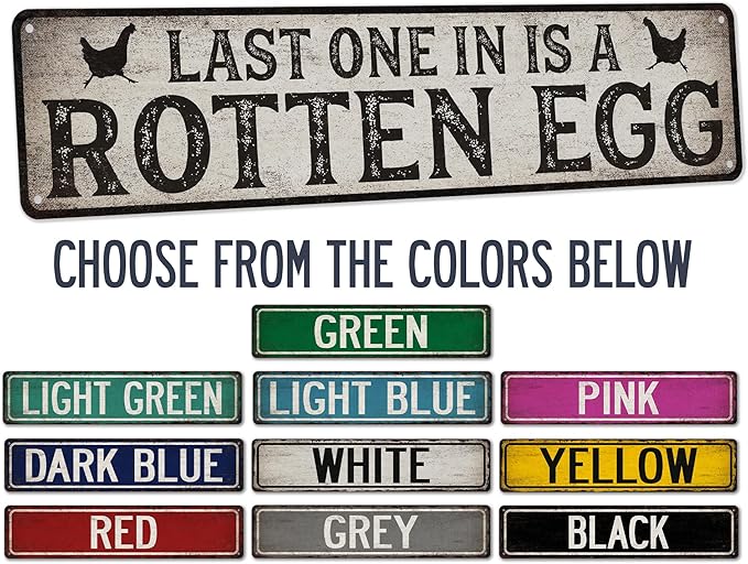 Chicken Coop Sign Last One In Is A Rotten Egg - Made In USA - Farm Décor Ranch Hen House Chicken Décor Kitchen Décor Gift 104180017008