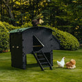 Plastic Chicken Coop 25yr Lifespan - Large Chicken Coop for 8 Chickens Or 15 Bantams | 2 Rounded Perches for Chickens & Hens to Roost | Raised Hen House for Poultry with 2 Nesting Boxes & Ramp
