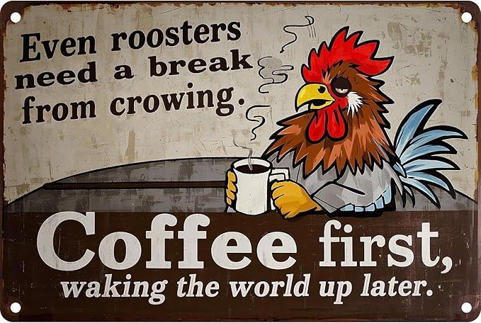 Chicken Retro Tin Sign Vintage Metal Poster Wall Decor Chicken Decoration for Coops Farms Yard Home Bar Cafe Garage or Office - Thoughtful Chicken Gift Idea