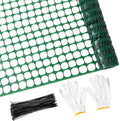 PotatoLife Plastic Mesh Fence Safety Fence, 2'x25' Roll with 50 Zip Ties, Resuable Temporary Netting for Garden Fencing, Construction, Snow Fencing, Animal Barrier, Poultry, Deer, Patio, Green