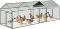 Garvee Large Metal Chicken Coop, Chicken Runs for Yard with Waterproof and Anti-UV Cover, Portable Chicken coop for Outdoor Chicken Rabbit Duck, Silver, 120 in ×40 in×40 in