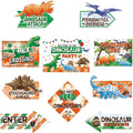 WERNNSAl Dinosaur Party Decorations - 10PCS Dinosaur Birthday Party Decorations Jurassic Birthday Supplies Dinosaur Crossing Sign for Dino Theme Party Home Door Wall Decor