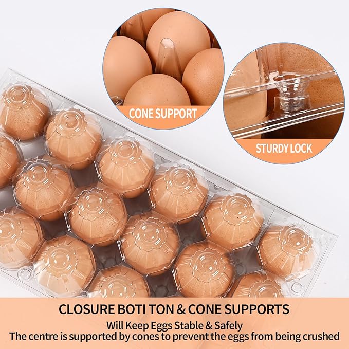 110 pc clear plastic Egg Cartons Cheap Bulk, (3 * 6) 18grid Reusable Eggs Carton Bulk, clear plastic egg cartons,Egg cartons cheap bulk Perfect for Family, Farm, Markets, Display