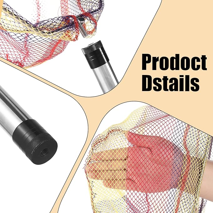 Chicken Catching Net 2 Pcs, Bird Catching Net, 32" to 80" Stainless Steel Poultry Catcher for Catching Small Chicken, Goose, Ducks, Fish, Birds(2 Nets, 1 Pole Included)