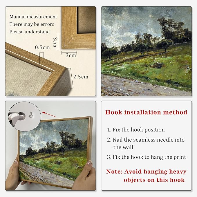 Vintage Country Wall Art Natural Landscape Picture Country Road Painting Antique Farmhouse Wall Art Wilderness Artwork Rustic Landscape Poster Vintage Village Painting Green Scenery Picture 8x10in Framed