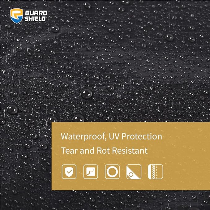 GUARD SHIELD Black Tarp Waterproof 6x8 Feet Medium Duty All Purpose Poly Tarps Cover 7mil