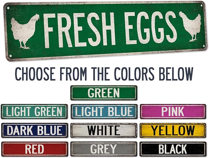 Chicken Coop Sign Fresh Eggs - Made In USA - Rustic Décor Farm Chicken Décor Kitchen Décoration Hen House Sign Outdoor Sign 104180017017