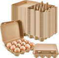 Rtteri 50 Pcs Egg Cartons Bulk 3x4 Style Egg Storage Containers Holder for Fresh Duck Quail Storage Kitchen Family Farmhouse (Natural Color)
