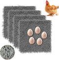 Hamiledyi Chicken Nesting Pads 4 Pcs Washable and Reusable Nesting Pads for Chicken Coop Artificial Grass Rug Carpet Synthetic Turf Mat Garden Lawn Bedding for Chicken Hen Small Pets(Grey, 12"x12")