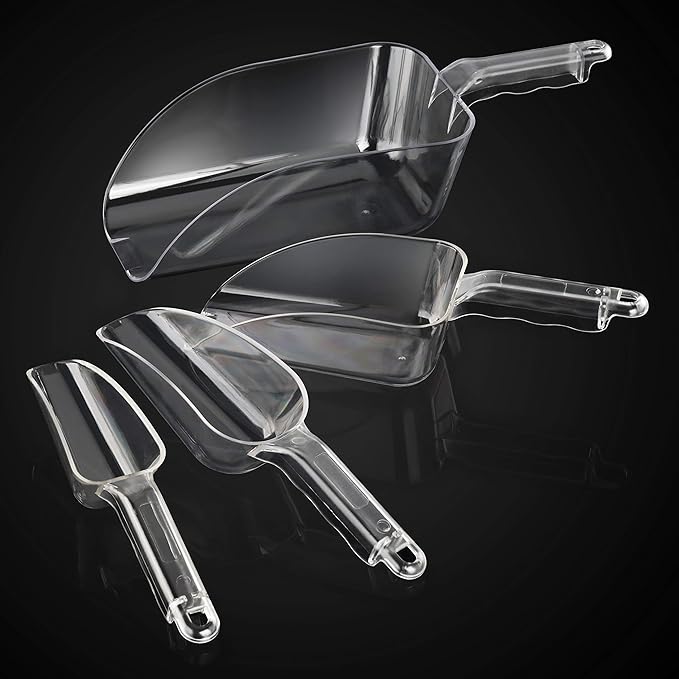 New Star Foodservice 34400 Polycarbonate Plastic Utility Ice Scoop, Clear, 12-Ounce