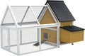 PawHut 65" Chicken Coop Wooden with Detachable Run, Outdoor Chicken House Poultry Cage Hen with Nesting Box, Removable Tray, Roosting Bars, Ramp, for Garden Backyard, Natural