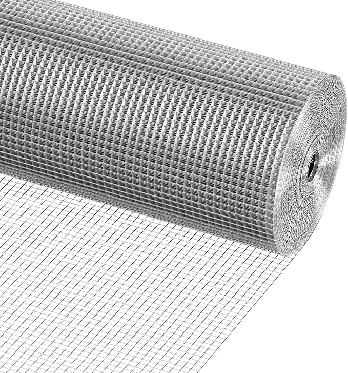 VEVOR Hardware Cloth, 1/4 inch 48in x 50 ft 23 Gauge, Hot Dipped Galvanized Wire Mesh Roll, Chicken Wire Fencing, Wire Mesh for Rabbit Cages, Garden, Small Rodents