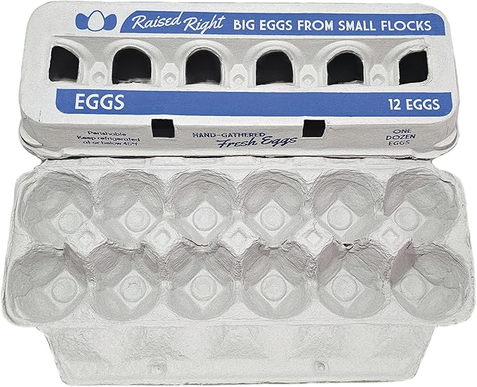 Henlay Jumbo Egg Cartons for 12 Farm Fresh Eggs – Cute Printed Design, Recycled Paper Cardboard, Durable & Reusable Egg Container (20)