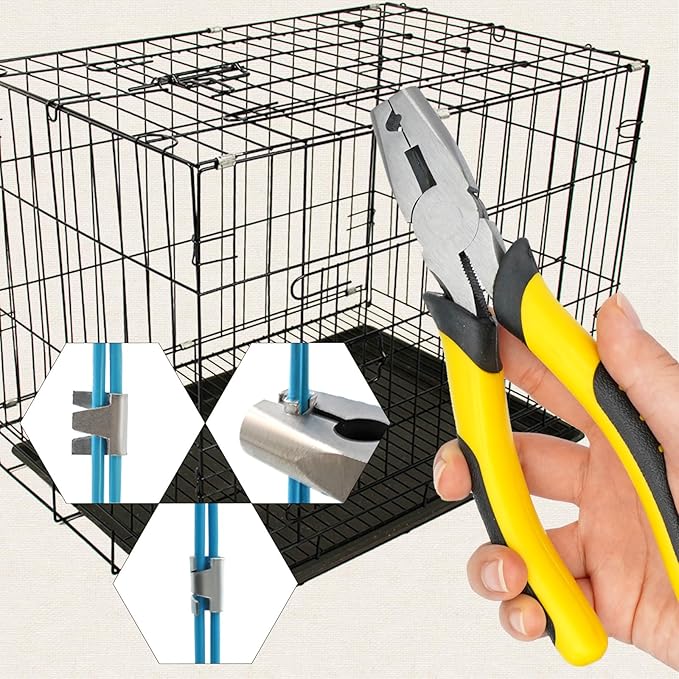 1500pcs Wire Cage Buckle Clips Heavy Duty with Fence Pliers Wire Cage Fasten Clips J Clips Snap Plier Tools for Chicken Rabbit Pigeon Pet Dog Bird Cat Quail Cage Building Supplies