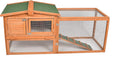GOJOOASIS 60" Chicken Coop Outdoor Wooden Rabbit Hutch Poultry Cage with Run & Wire Fence for Backyard