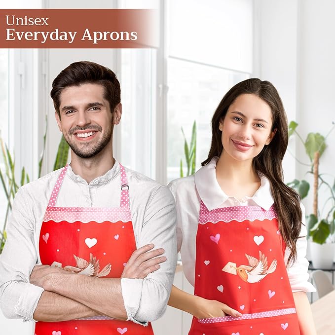 Maison d' Hermine 100% Cotton Apron for women with Pocket Kitchen Chef Apron for Men Cooking Easter Decorations