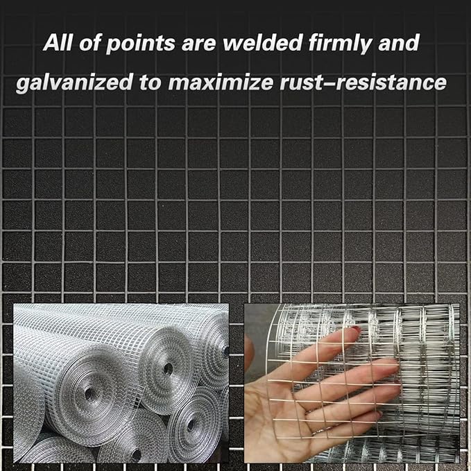 Hardware Cloth 20'' x 20' 1/4 in Galvanized Wire Mesh Roll (23 GA) Chicken Wire Fence Roll for Chicken Pen/coop Fences, Screen mesh, Rabbit/Snake Fences, Poultry enclosures, Handicraft Making, etc.
