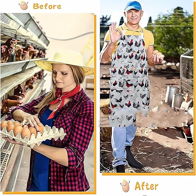 EggApronforCollectingEggsChickenApronsforHensDurableCanvasEggCollectingApronPerfectforFarmhouseParent-Child Activities