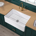 Miuara Farmhouse Sink 30 Inch - White Apron Front Undermount Kitchen Sink Reversible 30"x20"x10", Farm House Style Deep Single Bowl, Heavy Duty Solid Fireclay, Glossy White, for Kitchen