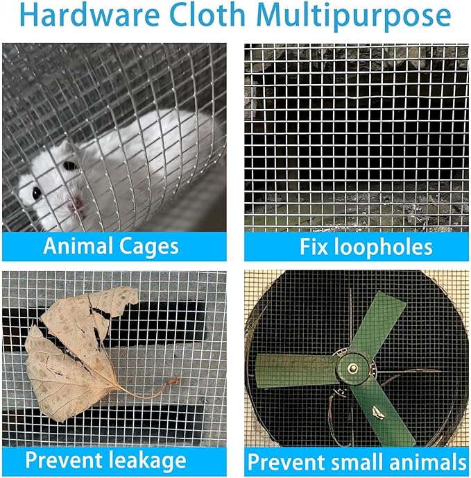 Galvanized Hardware Cloth 1/4 Inch 23 Gauge - 12" x 35ft Heavy Duty Welded Wire Mesh, Hot-Dip Galvanized After Welding for Durability - Chicken Fence, Garden Fencing, Rabbit Barrier, DIY Crafts