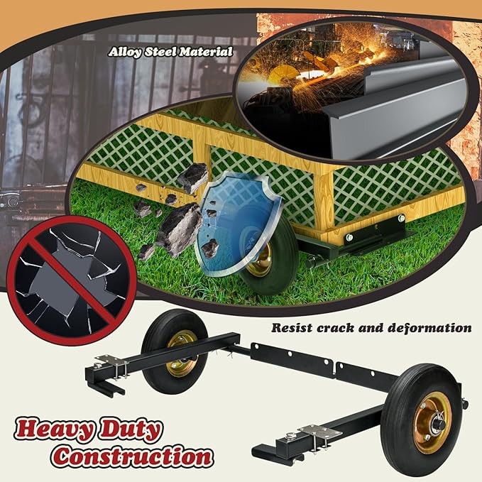 TOPOWN Chicken Tractor Wheels Lift Kit Set of 2, Heavy Duty Chicken Coop Wheel Lift Kit, Chicken Run Wheel System Weatherproof, Enhancement of Safety and Durability