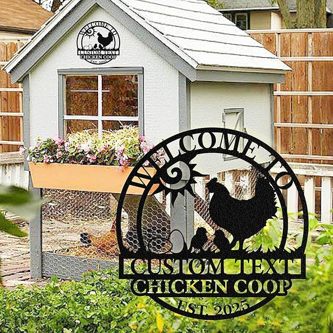 Custom Chicken Coop Signs, Personalized Funny Chicken Coop Signs, Custom Metal Farm Sign for Outside, Chick Hen House Sign Funny Farmhouse Outside Wall Decor Gift
