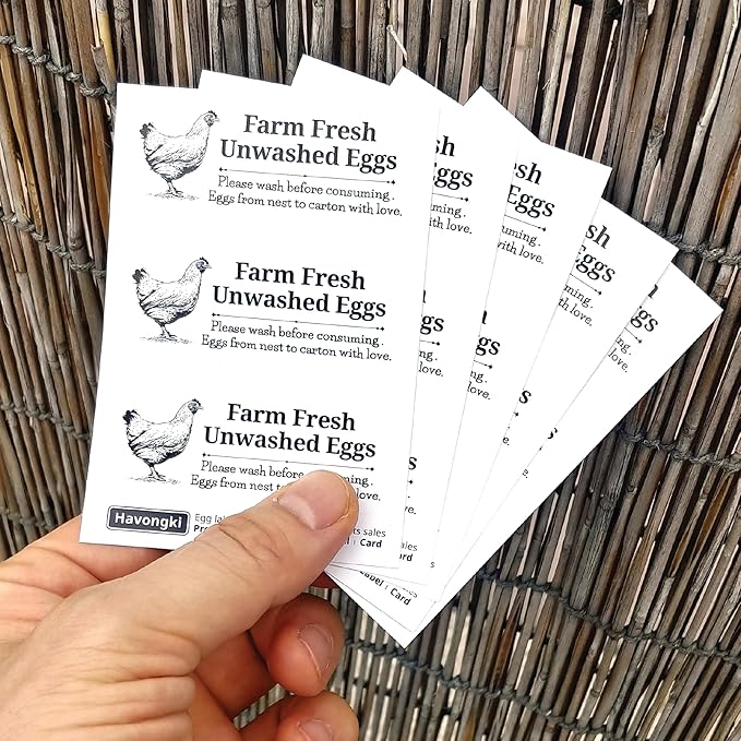 120 Chicken Egg Carton Labels Stickers | Please Return Egg Carton | White | Farm Fresh Eggs | 4 6 12 15 18 30 48 50 Count - Basket Box Container Extra Organizer Farm Supplies, 66mm x 26mm