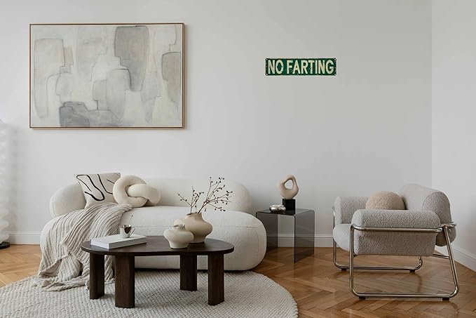 No Farting Metal Sign 4x16in Funny Bathroom Plaque for House Room Door Toilet Wall Home Decor Accessories