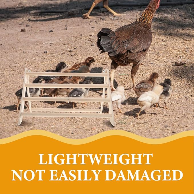 YARNOW Chicken Perch Stand Wooden Roosting Bar for Baby Chicks Detachable Easy Clean Poultry Coop Accessory 14.56X12.59X7.87 Inches