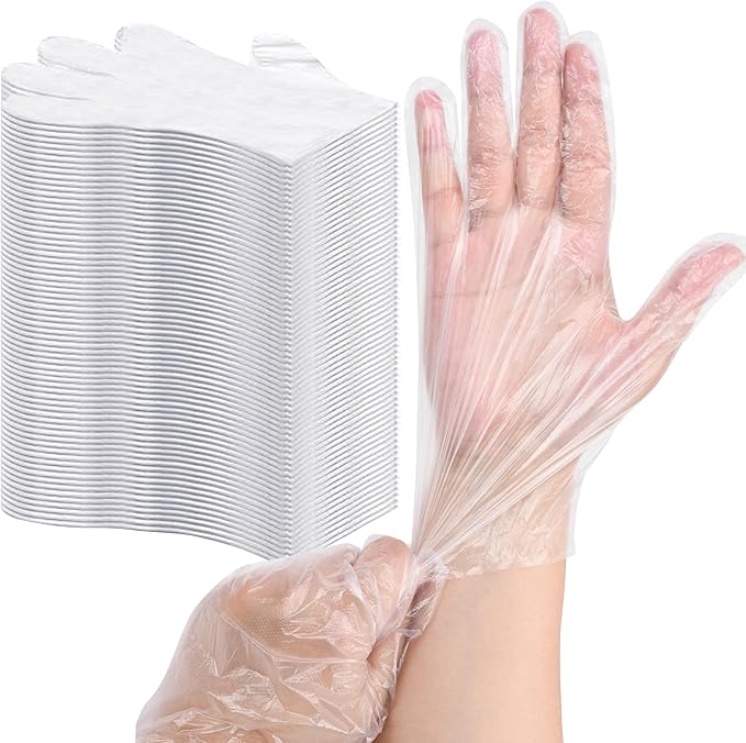 BYMORE Disposable Plastic Gloves Bulk, Clear Food Handling Service Gloves for Kitchen Food Prep Food Service Food Handling