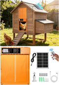 Automatic Chicken Coop Door Solar Powered, Size 14.2″ x 10.8″, Orange Aluminum Alloy Chicken Coop Door Design with USB-C Charging & 3 Modes, Auto Chicken Door with Remote Control, Anti-Pinch