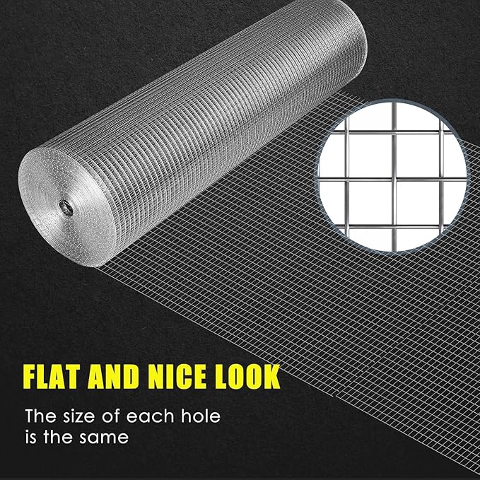 GoldPeak Hardware Cloth 1/4 inch 24 inch x 50 Foot 23 Gauge, Hot-dip Galvanized After Welding, Wire Fence Roll Chicken Coop Wire Fencing Rat Wire Aviary Wire Rodent Wire Mesh Roll