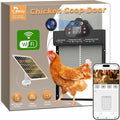 2K HD Camera Automatic Chicken Coop Door, WiFi Solar Powered Chicken Door with 9000mAh Battery, Timer & Light Sensor, Anti-Pinch Function, Security Alarm, Chicken Coop Accessories
