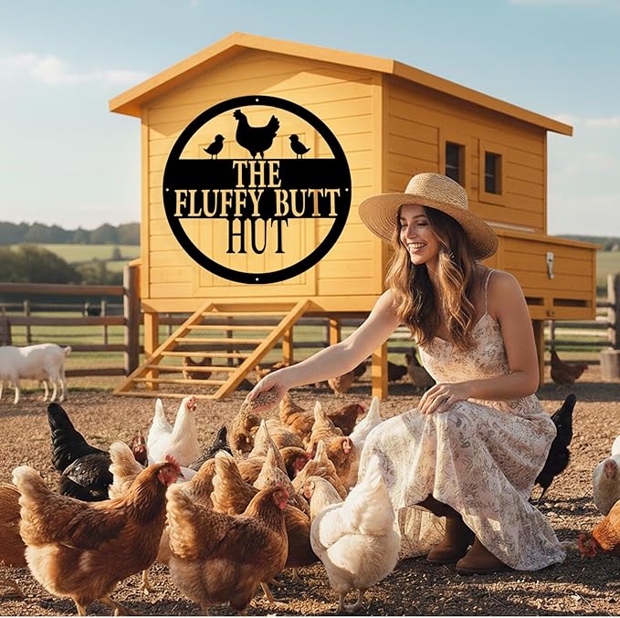 Custom Chicken Coop Metal Sign, Personalized Chicken Coop Sign for Outside, Custom Metal Hen House Farm Signs, Chickens Hen House Farmhouse Wall Art Decor
