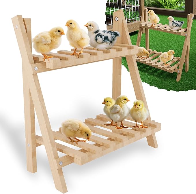 Chicken Perch, Foldable Chicken Roosting Bars for Coop, Chicken Coop Accessories, Baby Chicks Stand Toys, Training Perch for Birds, Baby Turkeys, Chicks, Parrots