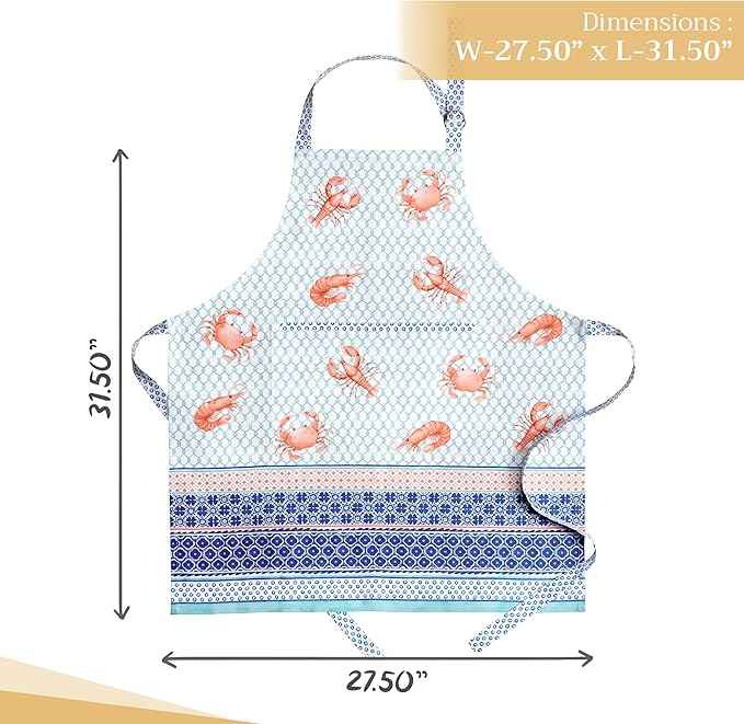 Maison d' Hermine 100% Cotton Apron for women with Pocket Kitchen Chef Apron for Men Cooking Easter Decorations