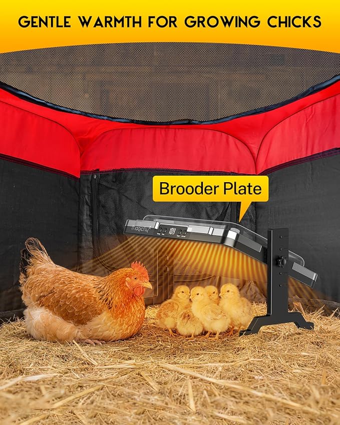 Chicken Brooder Box for Chicks, Magicfly Chick Starter Kit with 15 x 11 Inch Brooder Heating Plate, Chicken Brooder Tent/Pen/Playpen with Chicken Perch, Feeder & Waterer, for Chicks, Duck, Quail