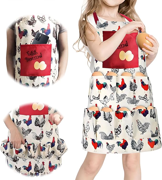 Egg Apron,Egg Collecting Apron for Chicken Duck Goose Eggs,Chicken Egg Apron for Housewife Farmhouse Kitchen Restaurant