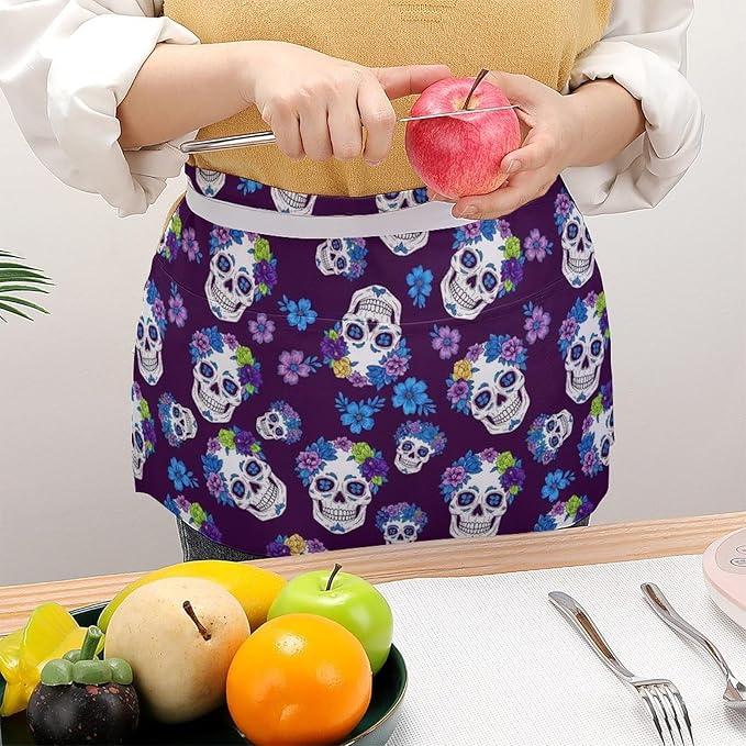 Short 3 Pockets Waist Waiter Waitress Half Apron Waterproof Chef Aprons