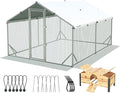 Quictent Advanced Series 12x9 ft Metal Chicken Coop Run with Wooden Nesting Box, Large Walk-in Outdoor Poultry Cage Heavy Duty Predator Proof Hen Duck Rabbit Farm Pen House, Waterproof Anti-UV Cover