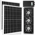 Solar 3 Fan Kit with 66.6 Wh Battery Backup, 50W Solar Panel Powered Rechargeable Weatherproof Fans for Chicken Coop, Greenhouse & Shed