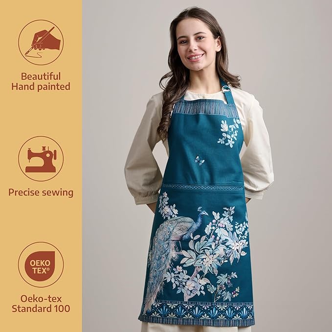 Maison d' Hermine 100% Cotton Apron for women with Pocket Kitchen Chef Apron for Men Cooking Easter Decorations