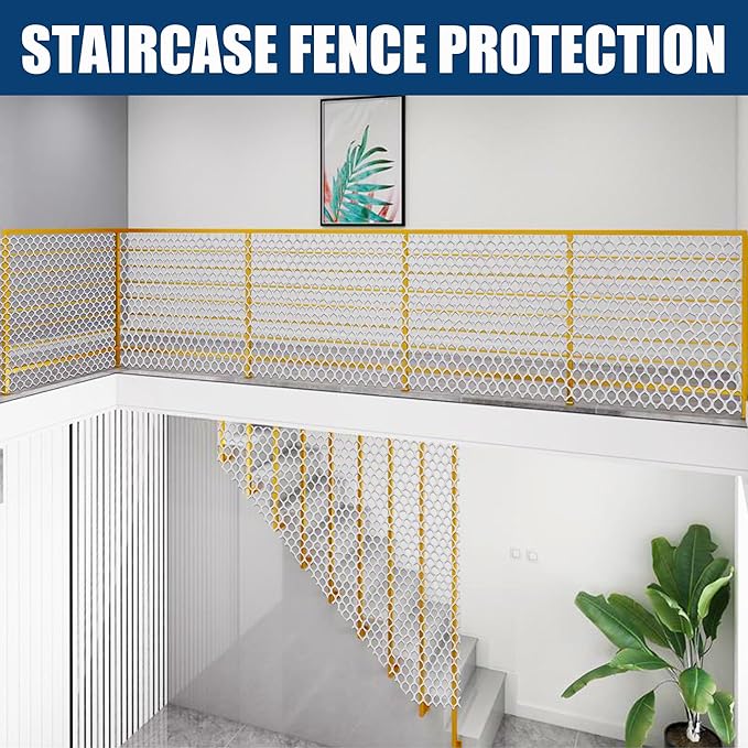 15.7IN x 20FT White Plastic Chicken Wire Mesh Roll, 500GSM Heavy Duty Hexagonal Netting - Garden Fencing for Poultry, Dog Rabbit Barrier, Floral Craft Wire, Durable Cuttable Mesh Fencing