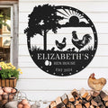 Personalized Chicken Coop Metal Sign, Rustic Farmhouse Wall Decor, Custom Hen House Sign, Handmade Gift for Chicken Lovers