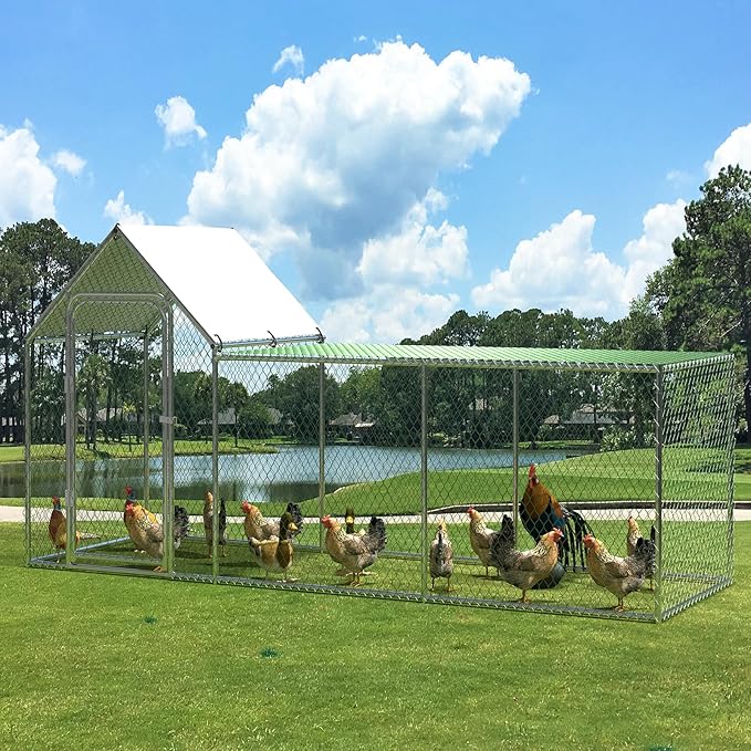 Chicken Coop Cover Waterproof Chicken Run Cover Coop Tarp Accessories for Winter Walk-in Poultry Cage for Outdoor Duck Rabbit Cage