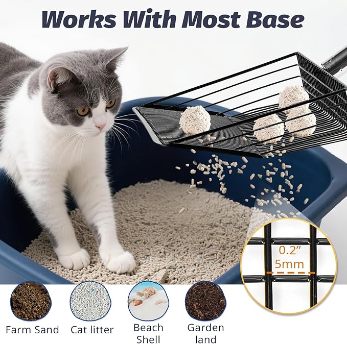 2PC Chicken Coop Scoop & Rake, 10" Heavy Duty Sifting Shovel, 62" Adjustable 3-Length Handle, 15" Manure Rake for Sand, Leaves & Animal Waste