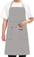 Syntus Adjustable Bib Apron with 2 Pockets Cooking Kitchen Aprons for Women Men Chef