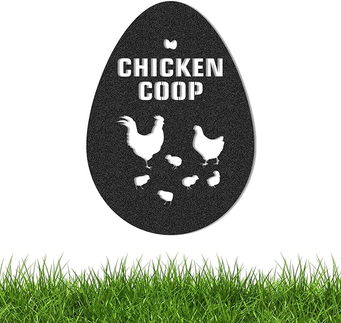 Personalized Chicken Coop Signs, Outdoor Chicken Coop Decor, Vintage Farmhouse Wall Decor, Custom Metal Name Sign for Farm Yard Garden Home, Gifts for Chicken Lovers Color08