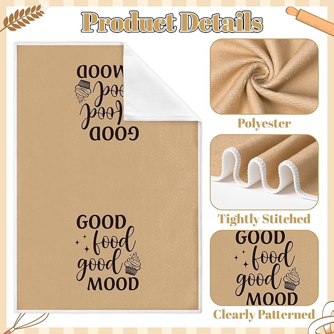 GROBRO7 Sweet Home Hand Towel - 6Pcs Funny Happiness is Homemade Kitchen Dish Towels Set Soft Polyester Towels Bathroom Farmhouse Decor for Home Dining Room Decor, Housewarming Gift for Hostess